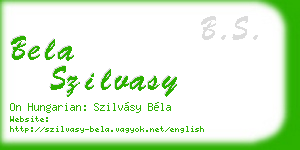 bela szilvasy business card
