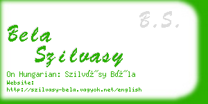 bela szilvasy business card